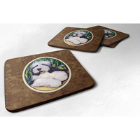 "Caroline's Treasures SS1038FC Bearded Collie Foam Coasters (Set of 4), 3.5"" H x 3.5"" W, Multicolor"