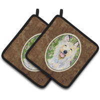 "Caroline's Treasures Berger Picard Pair of Pot Holders SS1040PTHD, 7.5HX7.5W, Multicolor"