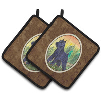 "Caroline's Treasures Schnauzer Pair of Pot Holders SS1051PTHD, 7.5HX7.5W, Multicolor"