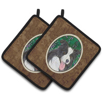 "Caroline's Treasures Border Collie Pair of Pot Holders SS1053PTHD, 7.5HX7.5W, Multicolor"