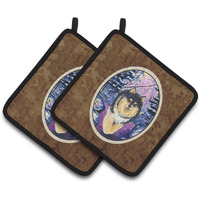 "Caroline's Treasures Finnish Lapphund Pair of Pot Holders SS1054PTHD, 7.5HX7.5W, Multicolor"