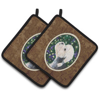 "Caroline's Treasures Dandie Dinmont Terrier Pair of Pot Holders SS1055PTHD, 7.5HX7.5W, Multicolor"
