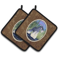 "Caroline's Treasures Schnauzer Pair of Pot Holders SS1061PTHD, 7.5HX7.5W, Multicolor"