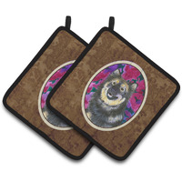 "Caroline's Treasures Finnish Lapphund Pair of Pot Holders SS1063PTHD, 7.5HX7.5W, Multicolor"