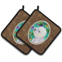 "Caroline's Treasures Westie Pair of Pot Holders SS1064PTHD, 7.5HX7.5W, Multicolor"