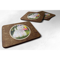 "Caroline's Treasures SS1067FC Westie Foam Coasters (Set of 4), 3.5"" H x 3.5"" W, Multicolor"