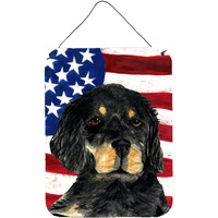 "Caroline's Treasures Usa American Flag with Gordon Setter Wall or Door Hanging Prints, 16"" x 12"", Multicolor"