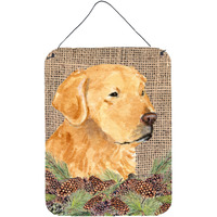 "Caroline's Treasures SS4067DS1216 Golden Retriever Aluminium Metal Wall or Door Hanging Prints, 16"" x 12"", Multicolor"