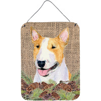 "Caroline's Treasures SS4086DS1216 Bull Terrier Aluminium Metal Wall or Door Hanging Prints, 16"" x 12"", Multicolor"