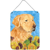 "Caroline's Treasures SS4109DS1216 Golden Retriever Aluminium Metal Wall or Door Hanging Prints, 16"" x 12"", Multicolor"