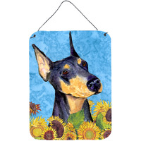 "Caroline's Treasures SS4128DS1216 Doberman Aluminium Metal Wall or Door Hanging Prints, 16"" x 12"", Multicolor"