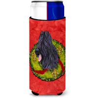 Briard Cristmas Wreath Ultra Beverage Insulators for slim cans SS4179MUK