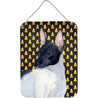 "Caroline's Treasures Rat Terrier Candy Corn Halloween Portrait Wall or Door Hanging Prints, 16"" x 12"", Multicolor"