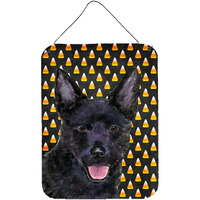 "Caroline's Treasures Australian Kelpie Candy Corn Halloween Portrait Wall or Door Hanging Prints, 16"" x 12"", Multicolor"