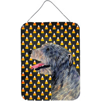 "Caroline's Treasures Irish Wolfhound Candy Corn Halloween Portrait Wall or Door Hanging Prints, 16"" x 12"", Multicolor"