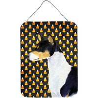 "Caroline's Treasures SS4307DS1216 Basenji Candy Corn Halloween Portrait Wall or Door Hanging Prints, 16"" x 12"", Multicolor"