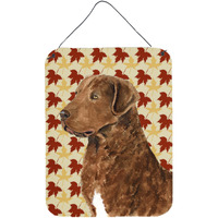 "Caroline's Treasures Chesapeake Bay Retriever Fall Leaves Portrait Wall or Door Hanging Prints, 16"" x 12"", Multicolor"
