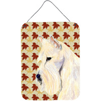 "Caroline's Treasures Scottish Terrier Wheaten Fall Leaves Portrait Wall or Door Hanging Prints, 16"" x 12"", Multicolor"