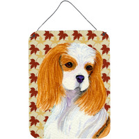 "Caroline's Treasures SS4329DS1216 Cavalier Spaniel Fall Leaves Portrait Wall or Door Hanging Prints, 16"" x 12"", Multicolor"