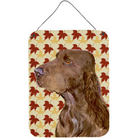 "Caroline's Treasures Field Spaniel Fall Leaves Portrait Aluminium Metal Wall or Door Hanging Prints, 16"" x 12"", Multicolor"