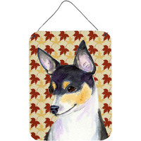 "Caroline's Treasures SS4338DS1216 Chihuahua Fall Leaves Portrait Aluminium Metal Wall or Door Hanging Prints, 16"" x 12"", Multicolor"