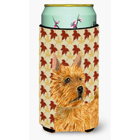Norwich Terrier Fall Leaves Portrait  Tall Boy Beverage Insulator Beverage Insulator Hugger