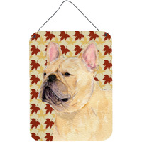 "Caroline's Treasures SS4371DS1216 French Bulldog Fall Leaves Portrait Aluminium Metal Wall or Door Hanging Prints, 16"" x 12"", Multicolor"