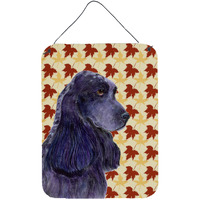 "Caroline's Treasures SS4385DS1216 Cocker Spaniel Fall Leaves Portrait Aluminium Metal Wall or Door Hanging Prints, 16"" x 12"", Multicolor"