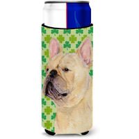 French Bulldog St. Patrick's Day Shamrock Portrait Ultra Beverage Insulators for slim cans SS4416MUK