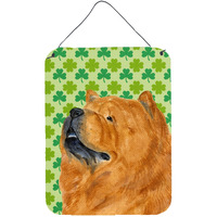 "Caroline's Treasures SS4433DS1216 Chow Chow St. Patrick's Day Shamrock Portrait Wall or Door Hanging Prints, 16"" x 12"", Multicolor"