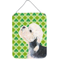 "Caroline's Treasures Dandie Dinmont Terrier St. Patrick's Day Shamrock Wall or Door Hanging Prints, 16"" x 12"", Multicolor"