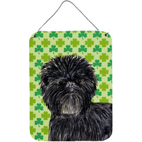 "Caroline's Treasures Affenpinscher St. Patrick's Day Shamrock Portrait Wall or Door Hanging Prints, 16"" x 12"", Multicolor"