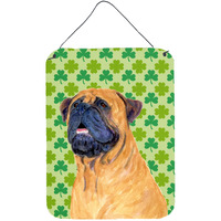 "Caroline's Treasures SS4451DS1216 Mastiff St. Patrick's Day Shamrock Portrait Wall or Door Hanging Prints, 16"" x 12"", Multicolor"