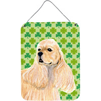 "Caroline's Treasures SS4453DS1216 Cocker Spaniel St. Patrick's Day Shamrock Portrait Wall or Door Hanging Prints, 16"" x 12"", Multicolor"