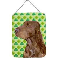 "Caroline's Treasures Field Spaniel St. Patrick's Day Shamrock Portrait Wall or Door Hanging Prints, 16"" x 12"", Multicolor"