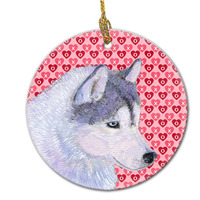 "Caroline's Treasures Siberian Husky Ceramic, Multicolor ornaments"