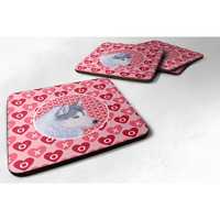 "Caroline's Treasures SS4464FC Siberian Husky Foam Coasters (Set of 4), 3.5"" H x 3.5"" W, Multicolor"