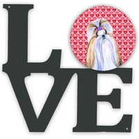 "Caroline's Treasures Shih Tzu Hearts Valentine's Day Portrait Metal Artwork Love wall-decor, Multicolor"