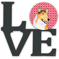 "Caroline's Treasures Collie Smooth Hearts Valentine's Day Portrait Metal Artwork Love wall-decor, Multicolor"