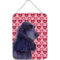 "Caroline's Treasures SS4471DS1216 Cocker Spaniel Hearts Love and Valentine's Day Wall or Door Hanging Prints, 16"" x 12"", Multicolor"
