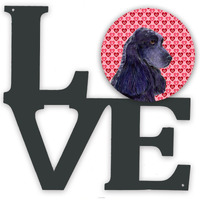 "Caroline's Treasures Black Cocker Spaniel Hearts Valentine's Day Metal Artwork Love wall-decor, Multicolor"