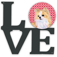 "Caroline's Treasures Chihuahua Hearts Valentine's Day Portrait Metal Artwork Love wall-decor, Multicolor"