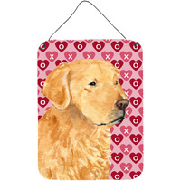 "Caroline's Treasures Golden Retriever Hearts Love and Valentine's Day Wall or Door Hanging Prints, 16"" x 12"", Multicolor"