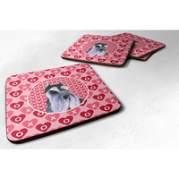 "Caroline's Treasures SS4477FC Schnauzer Foam Coasters (Set of 4), 3.5"" H x 3.5"" W, Multicolor"