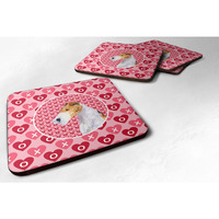 "Caroline's Treasures SS4478FC Fox Terrier Foam Coasters (Set of 4), 3.5"" H x 3.5"" W, Multicolor"