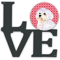 "Caroline's Treasures Maltese Hearts Valentine's Day Portrait Metal Artwork Love wall-decor, Multicolor"