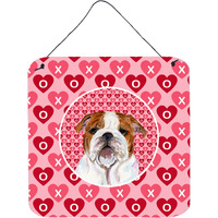 "Caroline's Treasures SS4484DS66 Bulldog English Aluminum Metal Wall or Door Hanging Prints, 6 x 6"", Multicolor"