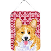 "Caroline's Treasures SS4486DS1216 Corgi Hearts Love Valentine's Day Wall or Door Hanging Print, 16"" x 12"", Multicolor"