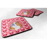 "Caroline's Treasures SS4491FC Bulldog English Foam Coasters (Set of 4), 3.5"" H x 3.5"" W, Multicolor"