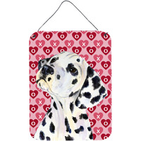 "Caroline's Treasures SS4492DS1216 Dalmatian Hearts Love and Valentine's Day Portrait Wall or Door Hanging Prints, 16"" x 12"", Multicolor"
